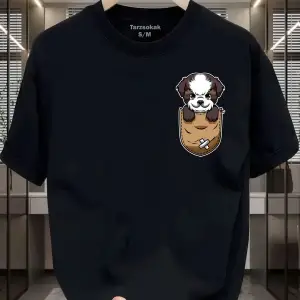 UNİSEX Kod 3 Köpek Minimalis Baskı T-shirt