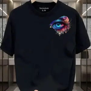 UNİSEX Kod 4 Eyelash Desen T-shirt