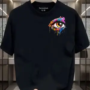 UNİSEX Kod 8 Eyelash Desen T-shirt