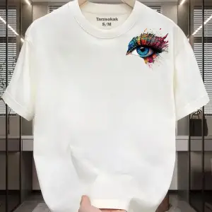 UNİSEX Kod 9 Eyelash Desen T-shirt