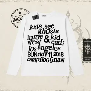 Unisex Ksg Kids See Ghosts Biskilet Yaka  Long Sleeve Beyaz