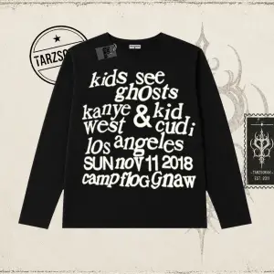 Unisex Ksg Kids See Ghosts Biskilet Yaka  Long Sleeve Beyaz