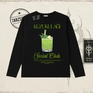 Unisex Kuzu Kulağı Biskilet Yaka  Long Sleeve Beyaz