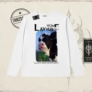 Unisex Layful Biskilet Yaka  Long Sleeve Beyaz
