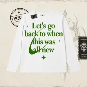 Unisex Lets Go Back Biskilet Yaka  Long Sleeve Beyaz