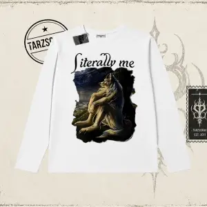 Unisex Literally Me Biskilet Yaka  Long Sleeve Beyaz