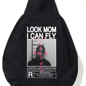 Unisex Look Mom I Can Fly Sweatshirt Beyaz