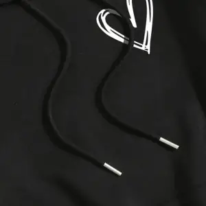 Unisex Love Baskılı Oversize Kapüşonlu Sweatshirt Siyah