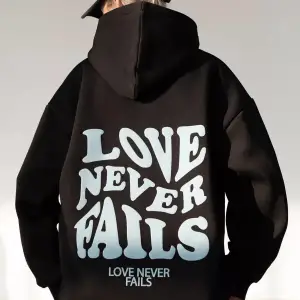 Unisex Love Never Fails Sweatshirt Siyah