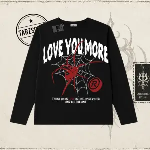 Unisex Love You More Biskilet Yaka  Long Sleeve Beyaz