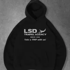 Unisex LSD Travel Agency Sweatshirt Siyah