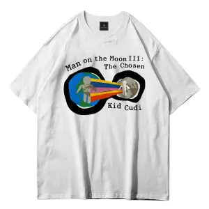 Unisex Man On The Moon 3 Kid Cudi Beyaz Tshirt