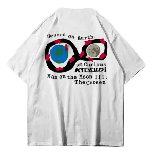 Unisex Man On The Moon 3 Kid Cudi Beyaz Tshirt