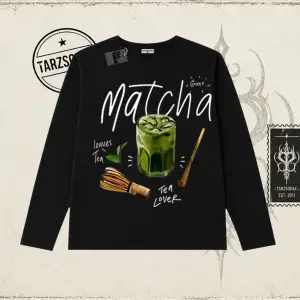 Unisex Matcha Biskilet Yaka  Long Sleeve Beyaz