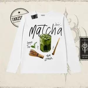 Unisex Matcha Biskilet Yaka  Long Sleeve Beyaz