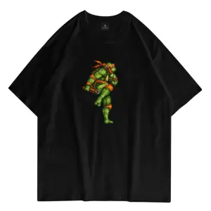 Unisex Michelangelo Ninja Turtles Siyah Tshirt