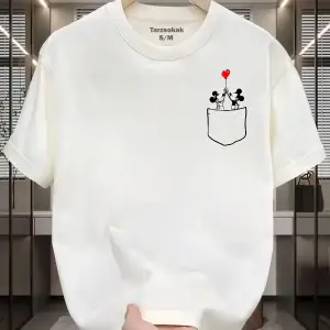 UNİSEX Mickey Minimalis Baskı T-shirt