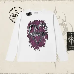 Unisex Money Temptation Biskilet Yaka  Long Sleeve Beyaz