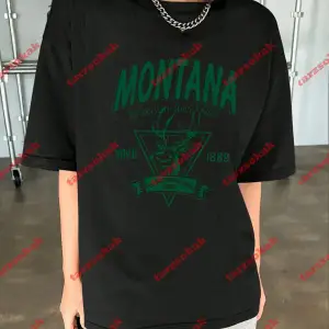 Unisex Montana  Baskılı Tshirt Beyaz