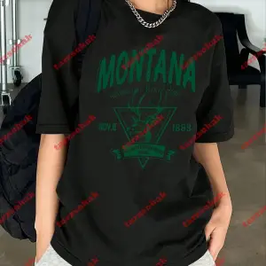 Unisex Montana  Baskılı Tshirt Beyaz