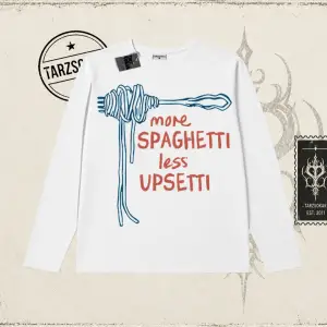 Unisex More Spaghetti Biskilet Yaka  Long Sleeve Beyaz