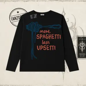 Unisex More Spaghetti Biskilet Yaka  Long Sleeve Beyaz