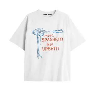 Unisex More Spaghetti Tshirt Beyaz