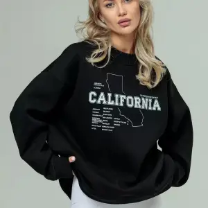 Unisex Moscow Bisiklet Yaka Sweatshirt Siyah