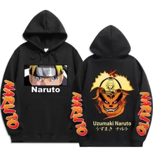 Unisex Naruto Sasuke Kapüşonlu Hoodie Md568 13836 Siyah