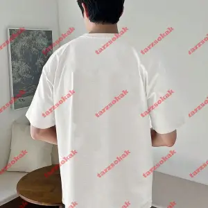 Unisex Nasa Baskılı Tshirt Beyaz