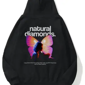 Unisex Natural Diamonds Sweatshirt Hoodie Siyah