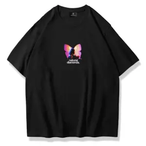 Unisex Natural Diamonds Tshirt Siyah