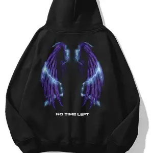 Unisex No Time Left Sweatshirt Hoodie Siyah