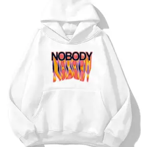 Unisex Nobody Sweatshirt Hoodie Beyaz