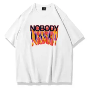 Unisex Nobody Tshirt Beyaz