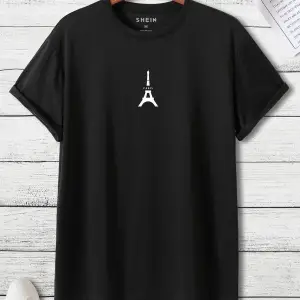 Unisex Oversize Eyfel Kulesi Baskılı T-shirt