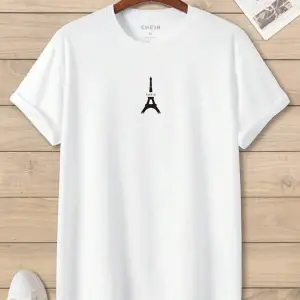 Unisex Oversize Eyfel Kulesi Baskılı T-shirt