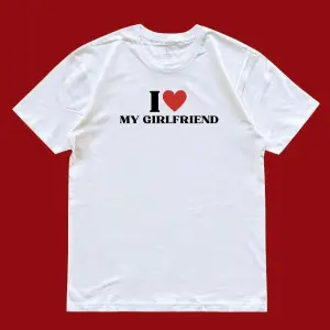 Unisex Oversize I Love My Girlfriend Sevgililer Günü Couple Tshirt