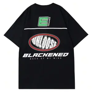 Unisex Oversize Kalıp Sloganlı Grafik Harajuku Style