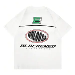 Unisex Oversize Kalıp Sloganlı Grafik Harajuku Style