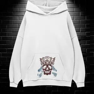 Unisex Oversize Kapüşonlu Kanguru Cepli Get High Stay High Baskılı Sweatshirt Hoodie Beyaz