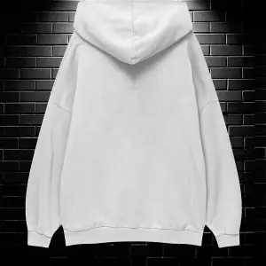 Unisex Oversize Kapüşonlu Kanguru Cepli Timberwolves Baskılı Sweatshirt Hoodie Beyaz