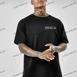 Unisex Oversize Osaka Baskılı Siyah