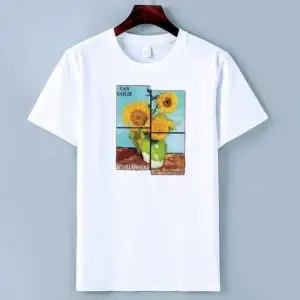 Unısex Oversıze Pamuklu Baskılı Siyah Beyaz Indigo Renk T-shirt