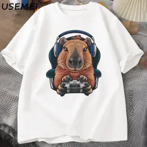 Unisex Oyuncu Kapibara Gömlek, Kapibara Tank Top, Grafik Sevimli Kemirgen Tişörtü, Denetleyic 2982