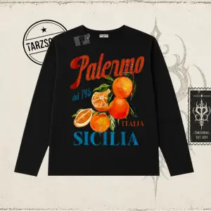 Unisex Palermo Sicilia Biskilet Yaka  Long Sleeve Beyaz