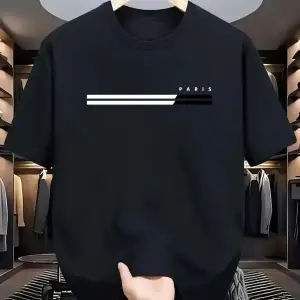 Unisex Paris Baskılı Oversize %100 Pamuk