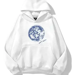 Unisex Party Queen Sweatshirt Beyaz