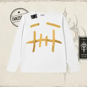 Unisex Patates Cactus Jack Biskilet Yaka  Long Sleeve Beyaz