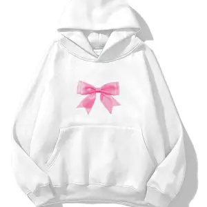 Unisex Pink Ribbon Sweatshirt Beyaz
